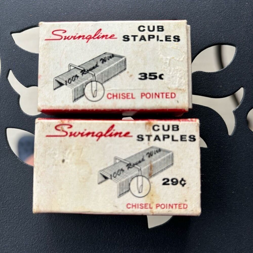 Swingline Cub Staples 2 Partial Boxes 1960’s